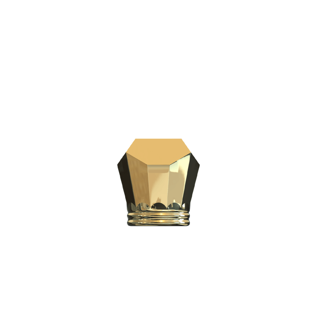 كاب عطر زماك كرستالي الشكل لونه ذهبي