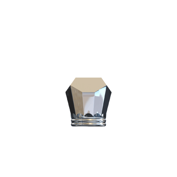 كاب عطر زماك كرستالي الشكل لونه سيلفر